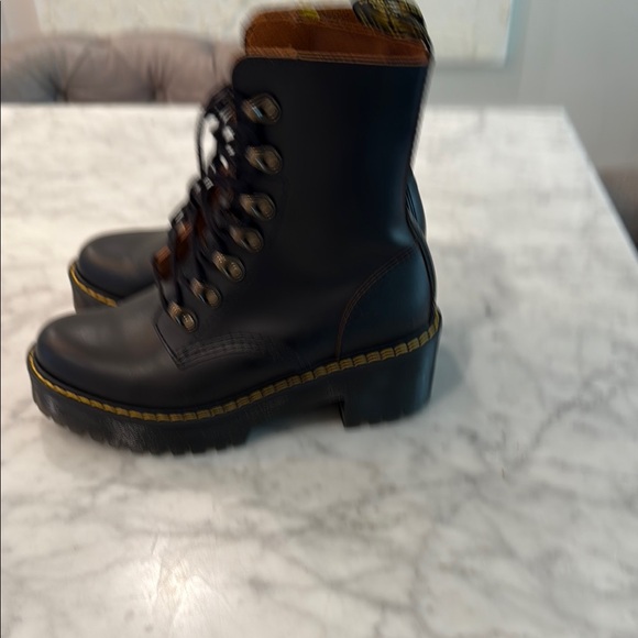 Dr. Martens Black Combat Moto Boots with Chunky Sole - Picture 3 of 10